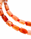 36" Natural Orange Red Botswana Agate and Faceted Carnelian Rondelle Necklace