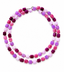 36" Pink Purple Mix Faceted Crystal Quartz Tube Necklace
