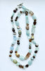 36" Aquamarine, Opal, Smoky Quartz, Freshwater Pearl, Tiger's Eye, and Larimar Mix Necklace
