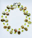 38" Flat Faceted Green Garnet and Peridot Ball Necklace