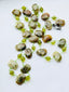 38" Flat Faceted Green Garnet and Peridot Ball Necklace