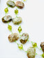 38" Flat Faceted Green Garnet and Peridot Ball Necklace