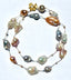 36" White, Grey, and Pink Pearl Combination Necklace with Vermeil Flower Clasp