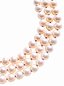 53" 10mm White Edison Freshwater Pearl  Triple Long Necklace with Two Tone Diamond Clasp