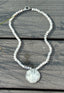 18" Moonstone Solar Quartz Necklace with Sterling Silver