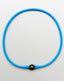 16" Bright Blue Rubber Necklace with Tahitian Pearl