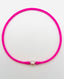 16" Fuchsia Rubber Necklace with White Freshwater Pearl