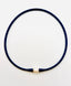 16" Navy Blue Rubber Necklace with White Freshwater Pearl