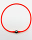 16" Orange Rubber Necklace with Tahitian Pearl