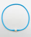 16" Sky Blue Rubber Necklace with White Freshwater Pearl