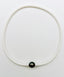 16" White Rubber Necklace with Tahitian Pearl