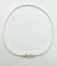 16" White Rubber Necklace with White Freshwater Pearl