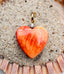 Spiny Oyster and Diamond 14K Yellow Gold Heart Pendant