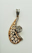 14K Rose Gold Pave Diamond Upside Down Half Heart Pendant