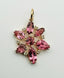 14K Yellow Gld Pink Tourmaline and Diamond Flower Pendant
