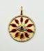 14K Yellow Gold Ruby and Diamond Eye Pendant