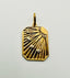 14K Yellow Gold Diamond Sun Dog Tag Pendant