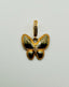Two Tone Yellow Gold and Rhodium Diamond Butterfly Pendant with Gold Vermeil