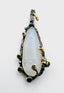 Rainbow Moonstone and Blue Sapphire Teardrop Shaped 2T Pendant