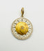 Two Tone Bright Silver & Vermeil Sun/Moonstone, Pendant with Gold Vermeil