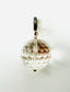 Faceted Round Crystal Quartz Ball Pendant with Two Tone Diamond Bail, 1.25"