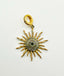 Two Tone Gold Vermeil and Silver Pave Diamond Sun Pendant with Sterling Silver