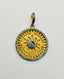 Two Tone Diamond Gold Vermeil and Sterling Silver Sun Disc Pendant