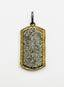 Pave Diamond Sterling Silver and Vermeil Framed Dog Tag Pendant