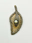 Two Tone Vermeil and Rhodium Diamond Leaf Pendant