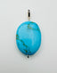 Large Oval Turquoise Pendant with 18K Vermeil and Sterling Diamond Bail, 2.25"