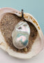 Medium Freshwater Baroque Pearl Pendant with Gold Vermeil Diamond Pendant