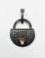 Two Tone Vermeil and Sterling Silver Pave Diamond Lock Shaped Pendant