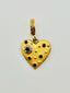 Small Blue Sapphire Diamond Heart Pendant with Sterling Silver