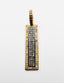 Two Tone Skinny 18k Vermeil and Sterling Silver Diamond Dog Tag Pendant