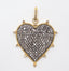 Gold Vermeil Pave Diamond Spike Heart Pendant
