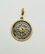 Two Tone Silver & Vermeil Sun Disc Pendant with Gold Vermeil