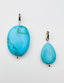 Teardrop Shaped Turquoise Pendant with 18K Vermeil and Sterling Silver Diamond Bail, 1.75"