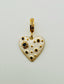 Small Blue Sapphire and Diamond Bright Silver Heart Pendant with Gold Vermeil Bail