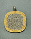 Pave Diamond Two Tone Gold Vermeil and Rhodium Square Pendant