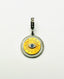 Two Tone Rhodium & Gold Vermeil Blue Sapphire Eye Pendant