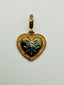 Rhodium and 18K Gold Vermeil Diamond Small Matte Heart Pendant