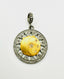 Two Tone Diamond Sun, Moon, and Stars Pendant with Rhodium and Gold Vermeil