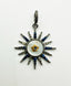 Mother Of Pearl and Blue Sapphire Pave Diamond Sun Pendant