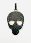 Medium Black Spinel Skull Pendant, 1.5"