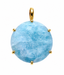 Round Aquamarine and Gold Pendant, 1"