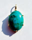 Oval Chrysocolla, 21 ctts, Gold Vermeil Pendant, 1.4"