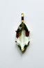 Marquis Cut Green Amethyst Gold Pendant, 1"