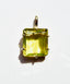 Emerald Cut Lemon Quartz Gold Pendant, 0.75"