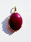 Oval Natural Ruby, 17.5 ctts, Gold Vermeil Pendant, 1.1"