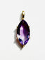Marquis Cut Purple Amethyst Gold Pendant, 1"